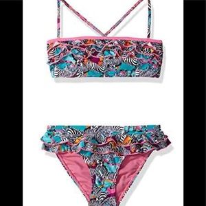 NWT Vigoss 7/8 All over fun Zebra Zoo Print 2pc bikini swim set